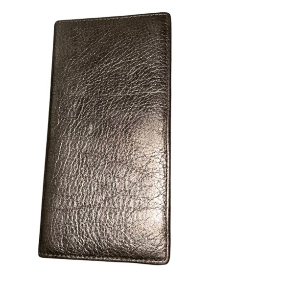 coach FALL WINTER HOLIDAY rose gold METALLIC check book wallet - Picture 1 of 5